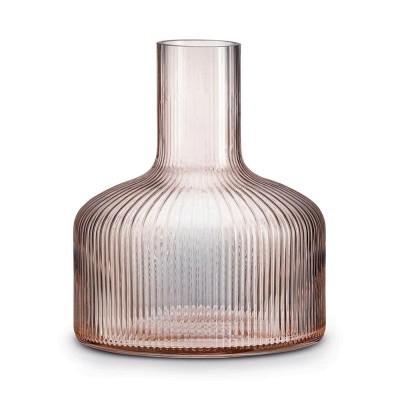 Decanter Rosa in Vetro Cristallino Soffiato a Bocca Pozzi...