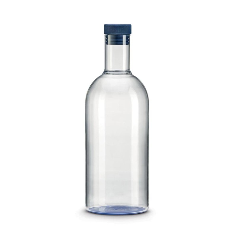 Bottiglia in Vetro Borosilicato con Base Blu Pozzi Milano – 1,2 L con Tappo in Silicone