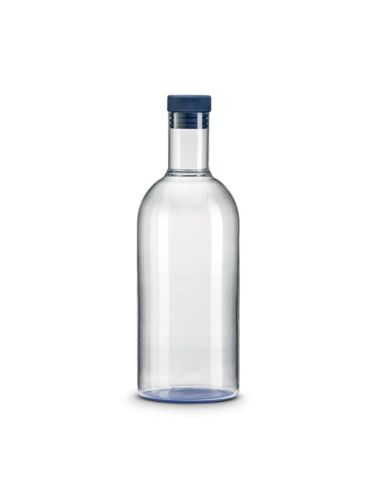Bottiglia in Vetro Borosilicato con Base Blu Pozzi Milano – 1,2 L con Tappo in Silicone