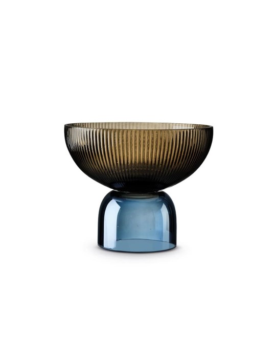 CENTROTAVOLA IN VETRO 22CM GIFTBOX BIC.CAFFE' BLU