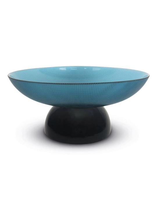 Centrotavola in Vetro Bicolore Blu-Nero – Pozzi Milano