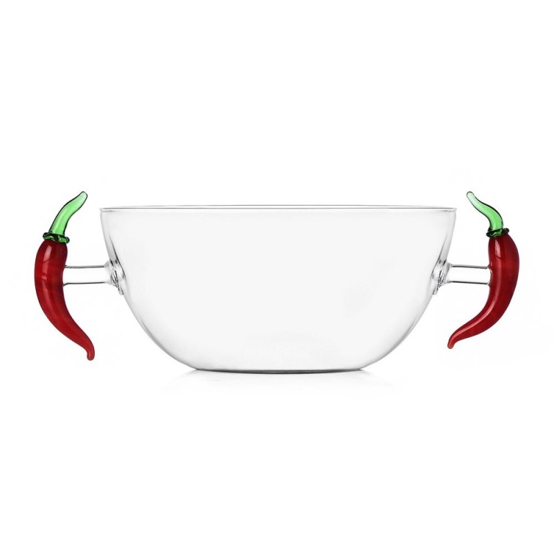 Coppetta in Vetro Borosilicato con Manici a Peperoncino Vegetables Ichendorf Milano – Design Alessandra Baldereschi