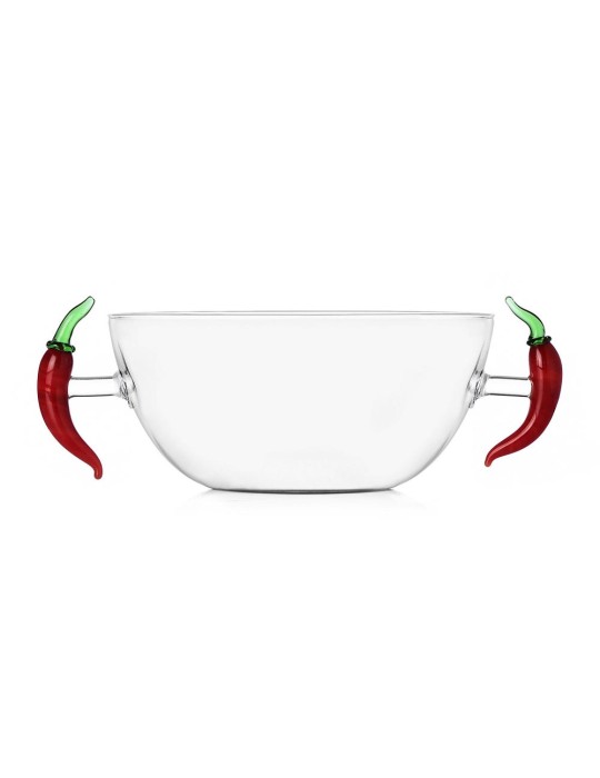 Coppetta in Vetro Borosilicato con Manici a Peperoncino Vegetables Ichendorf Milano – Design Alessandra Baldereschi