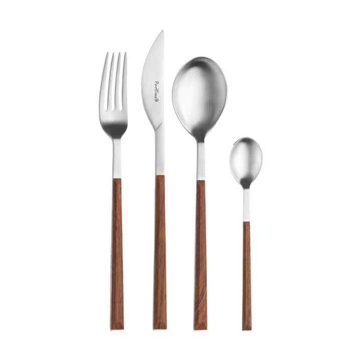 Pintinox Set di 24 posate Sushi Queen satinate mogano
