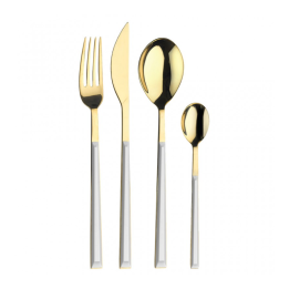 Pintinox Set di 24 posate Sushi Queen gold & white