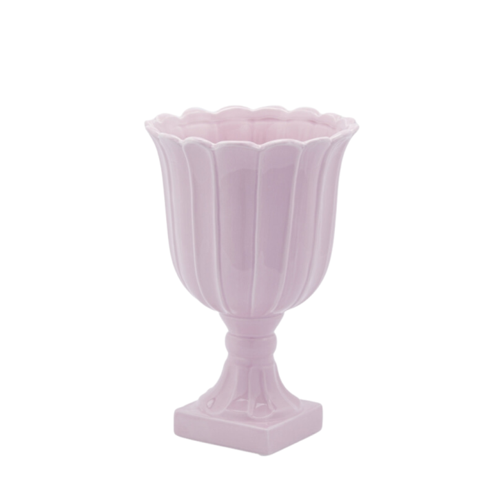 EDG Enzo De Gasperi Vaso Tulip coppa rosa chiaro alto 35 cm