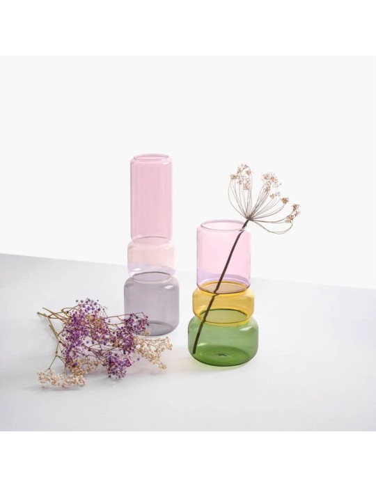 vaso blu/ambra/clear