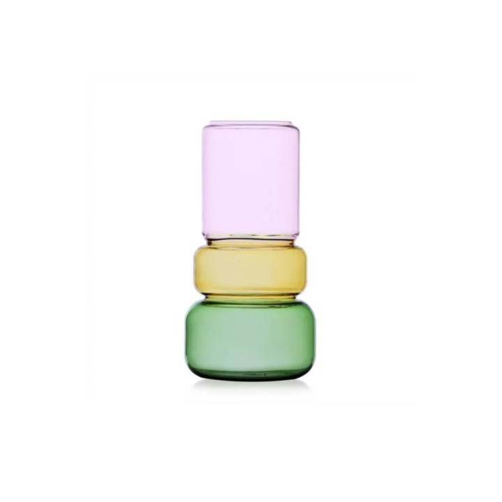 Ichendorf Milano Vaso rosa, ambra e verde alto 25 cm