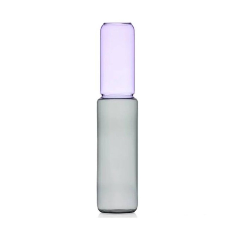 Vaso Scultoreo Revolve Smoke/Petrolio Ichendorf Milano in Vetro Borosilicato