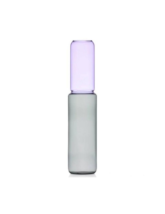 Vaso Scultoreo Revolve Smoke/Petrolio Ichendorf Milano in Vetro Borosilicato