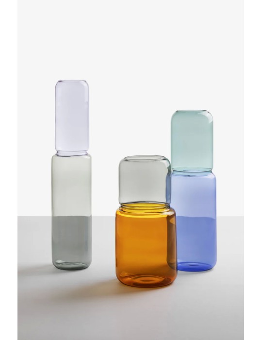 Vaso Scultoreo Revolve Smoke/Petrolio Ichendorf...