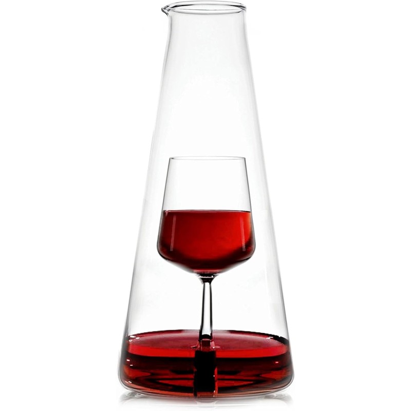 Caraffa Vino 1,10 L – Brocca in Vetro di Design...