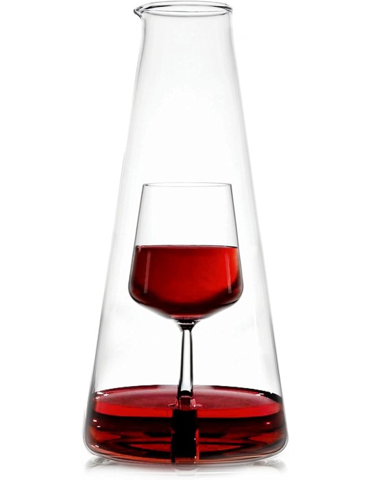 Caraffa Vino 1,10 L – Brocca in Vetro di Design...
