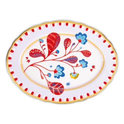 PIATTO A SERVIRE OVALE MELOGRANO 34X25