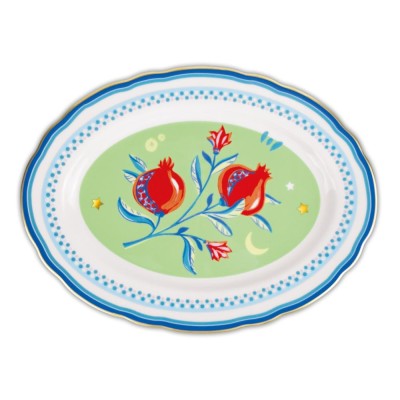 PIATTO A SERVIRE OVALE FOGLIE 34X25