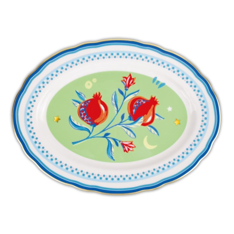 PIATTO A SERVIRE OVALE FOGLIE 34X25
