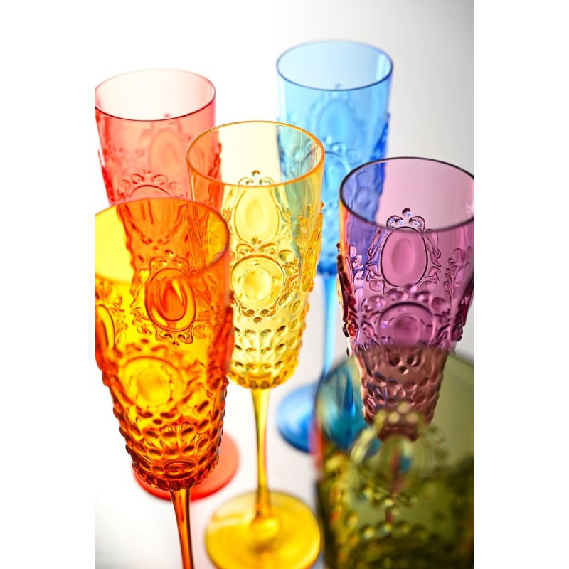 SET 6 FLUTE CHAMPAGNE COLORI ASS.