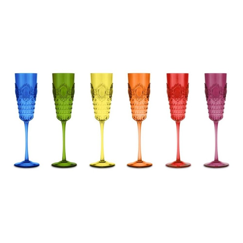 SET 6 FLUTE CHAMPAGNE COLORI ASS.