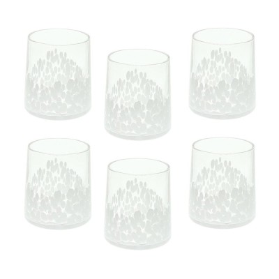 SET 6 BICCH. BIANCO VETRO VENEZIA