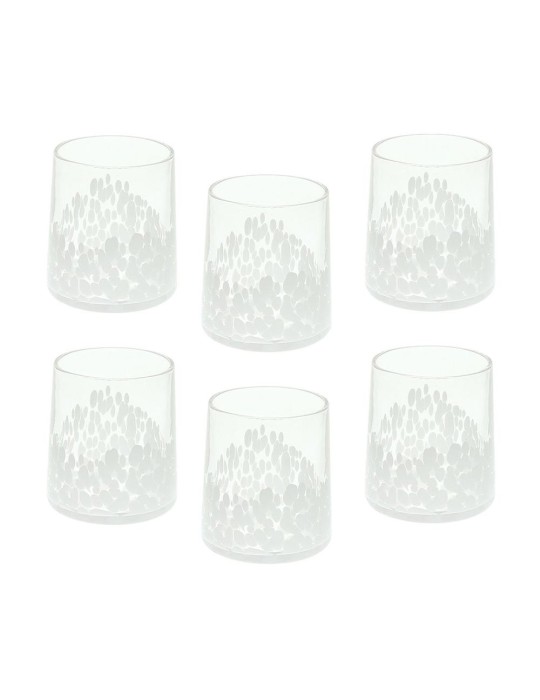 SET 6 BICCH. BIANCO VETRO VENEZIA