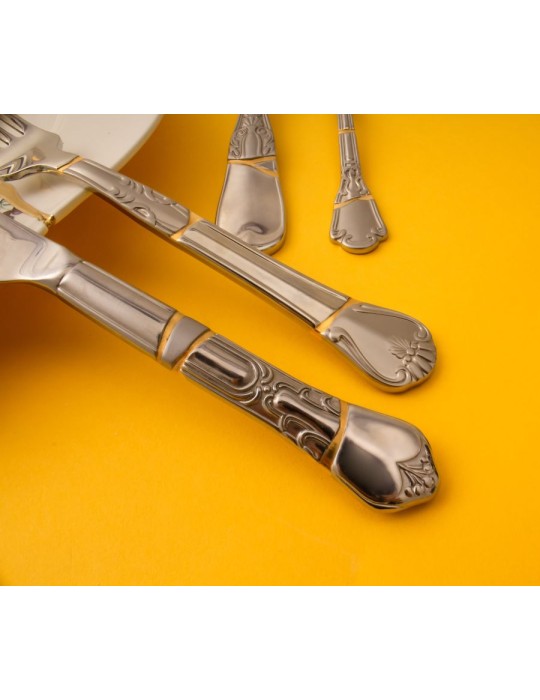 SET DI 4 POSATE IN ACCIAIO E ORO "KINTSUGI CUTLERY