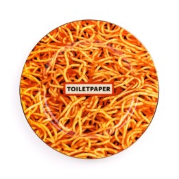 Seletti Piatto Toiletpaper Spaghetti bordo oro Ø 27 cm