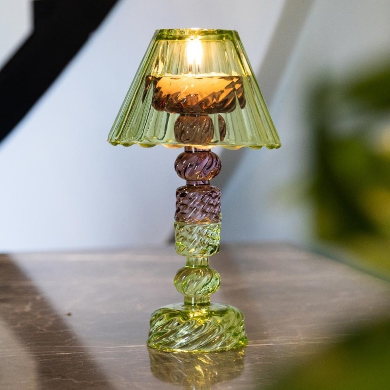 Candeliere Piccolo con Paralume Verde Chiaro...