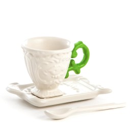 Seletti Set da caffè I-Wares con manico verde