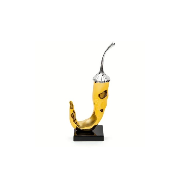 Sequenze Peperoncino portafortuna oro e argento 13 cm