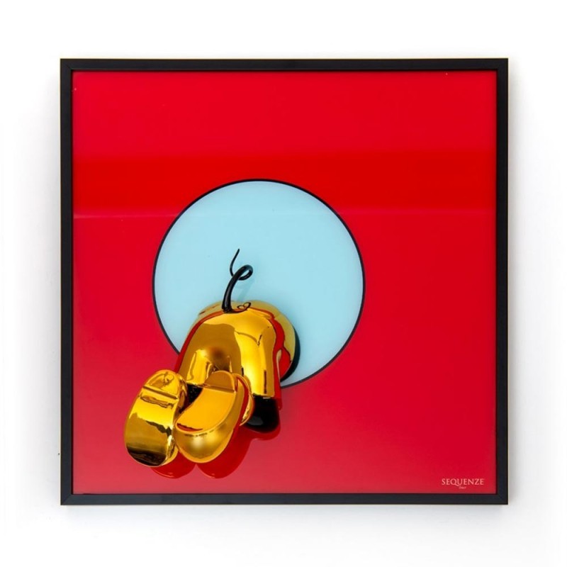 QUADRO TOPOFTHEPOPS ORO E ROSSO 40X40