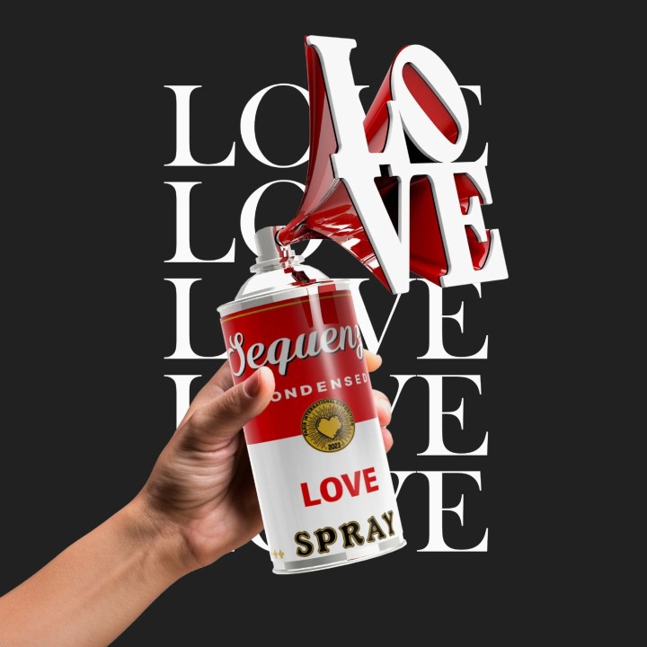 Sequenze Scultura Loversize spray argento