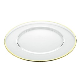 VE.MA Set di 6 sottopiatti in vetro con filo oro Ø 32 cm