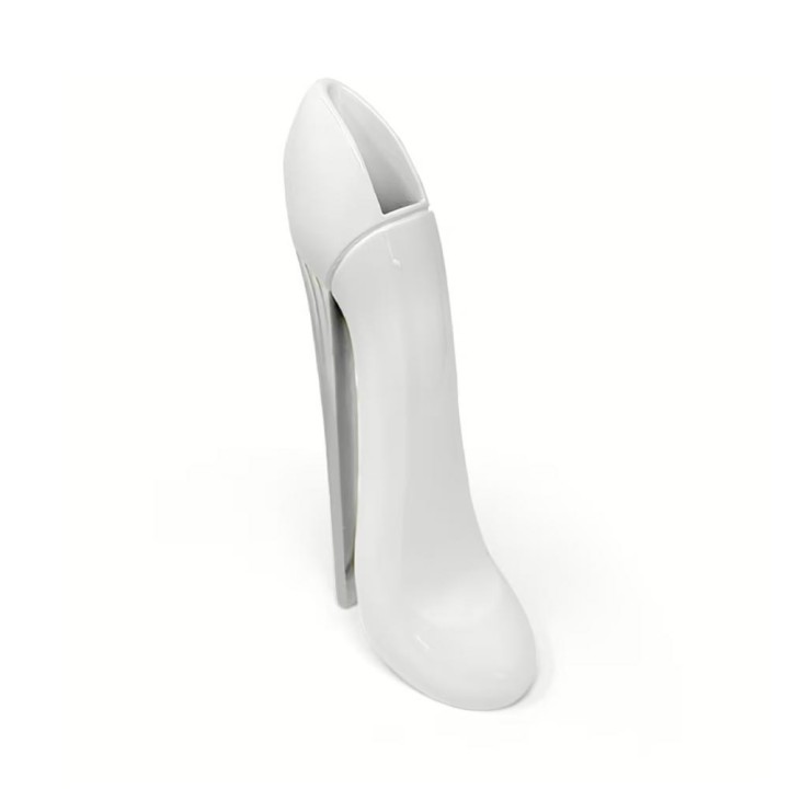 Sequenze Vaso Glam scarpa bianco e argento 14 cm