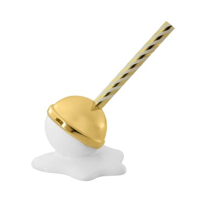 SCULTURA LOVELY LOLLY 9X7 BIANCO E ORO