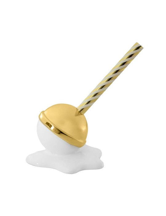 SCULTURA LOVELY LOLLY 9X7 BIANCO E ORO