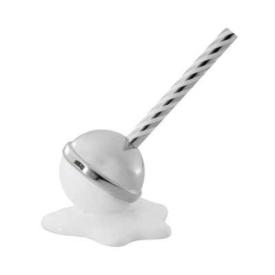 SCULTURA LOVELY LOLLY 9X7 BIANCO E ARGENTO