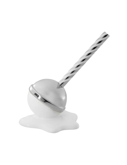 SCULTURA LOVELY LOLLY 9X7 BIANCO E ARGENTO