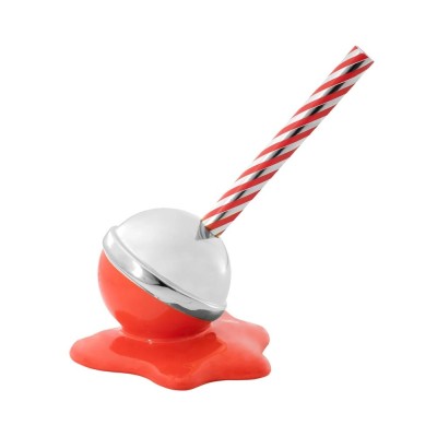 SCULTURA LOVELY LOLLY 9X7 ROSSO E ARGENTO