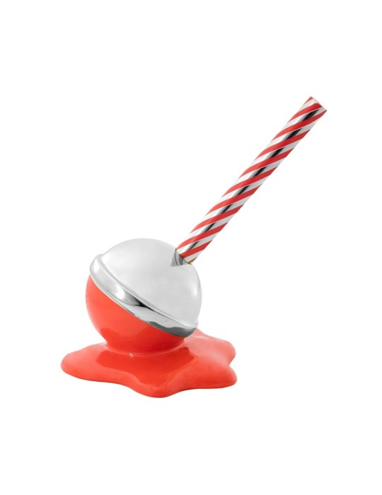 SCULTURA LOVELY LOLLY 9X7 ROSSO E ARGENTO