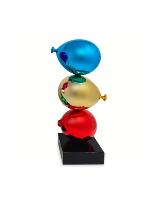 SCULTURA ZEN BALOONS BLU ORO ROSSO H30