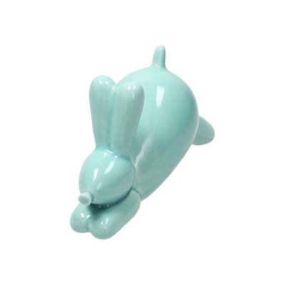 Tognana scultura cagnolino Doggie in ceramica acquamarina H10cm