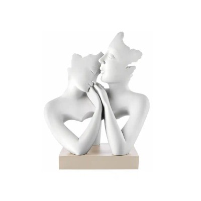 Bongelli scultura coppia Innamorati con base nocciola piccola 15x11cm