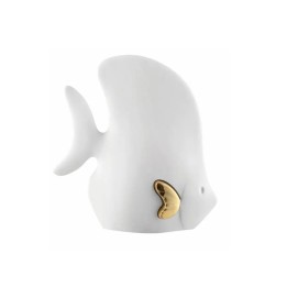Bongelli Preziosi Pesce liscio bianco e oro 12 × 10 cm