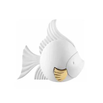 PESCE PALLA 11X9 BIANCO ORO
