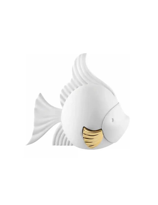 PESCE PALLA 11X9 BIANCO ORO