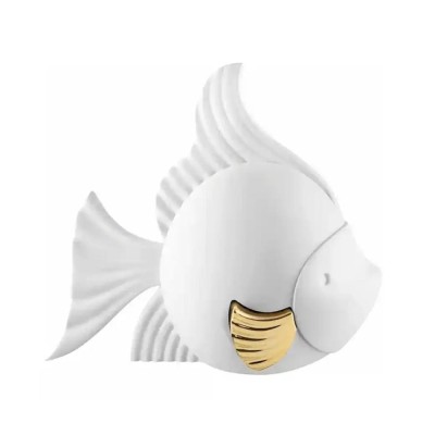 PESCE PALLA 19X17 BIANCO ORO