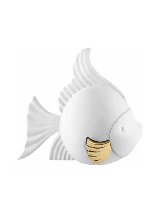 PESCE PALLA 19X17 BIANCO ORO