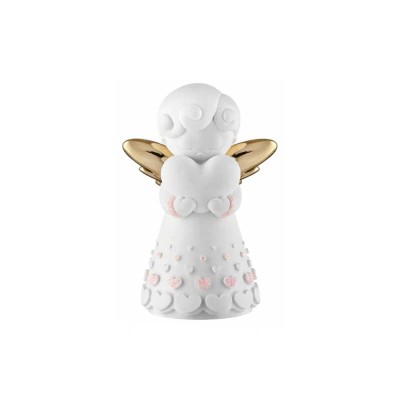 Bongelli scultura Angelo con Cuore rosa piccolo H9,5cm