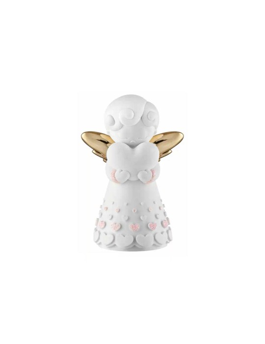 Bongelli scultura Angelo con Cuore rosa piccolo H9,5cm