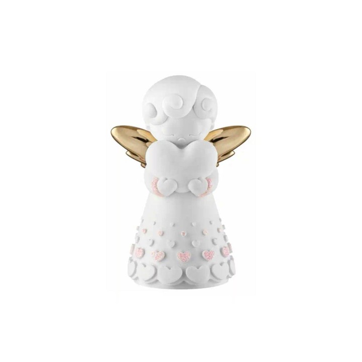 Bongelli Preziosi Angelo con cuore rosa piccolo alto 9,5 cm